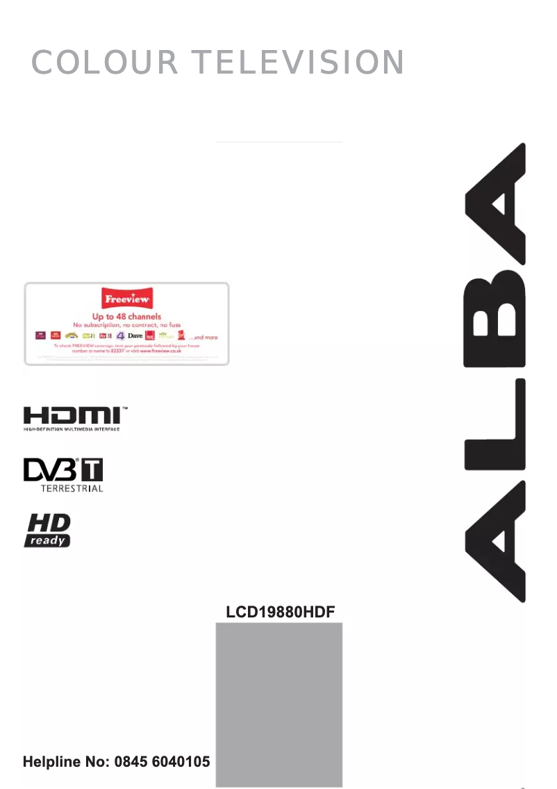 Page 1 de la notice Manuel utilisateur Alba LCD19880HDF