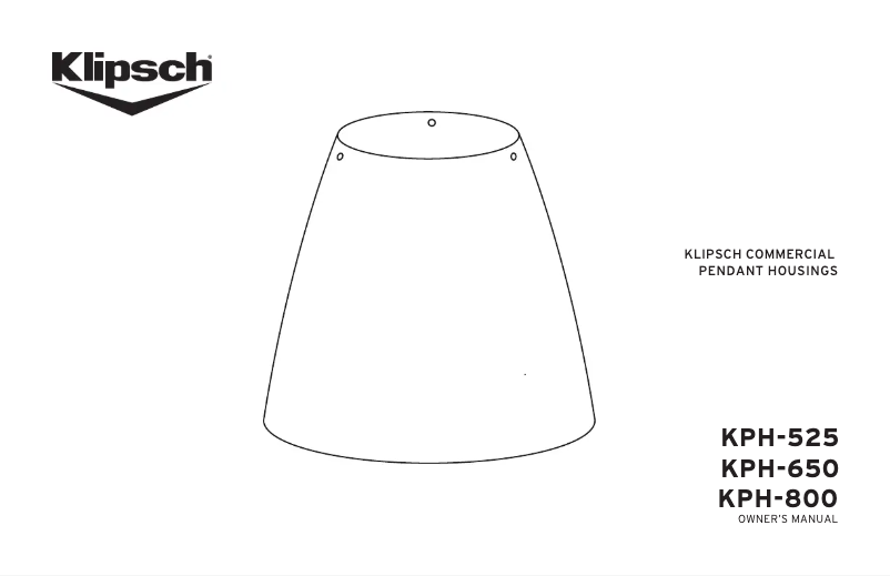 Page 1 de la notice Manuel utilisateur Klipsch KPH-525