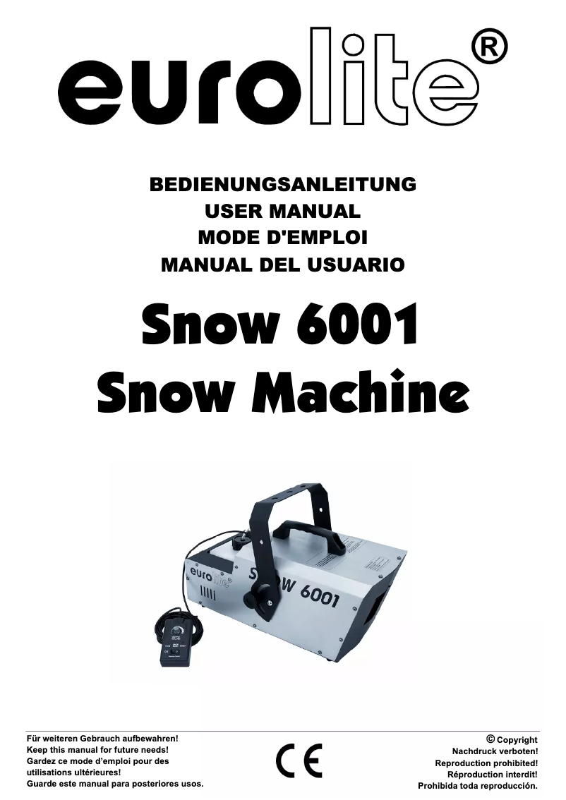 Page n°1 - Manuel utilisateur Eurolite Snow 6001