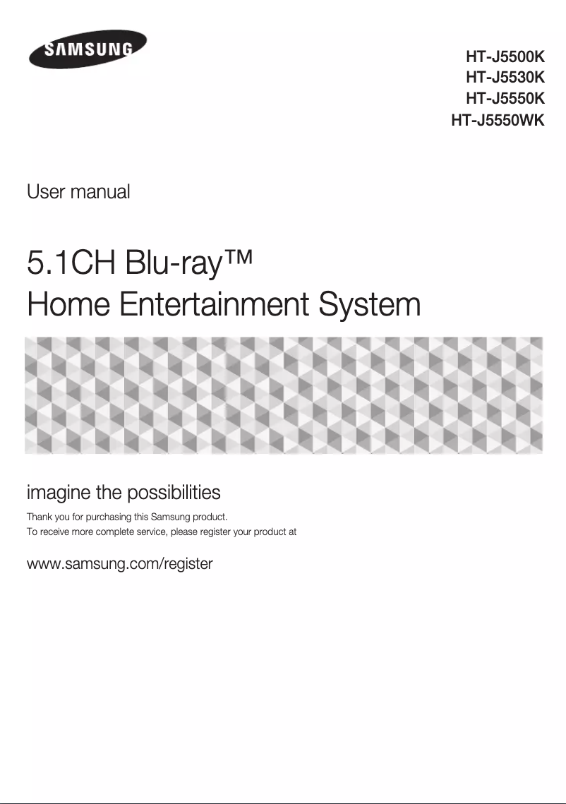 Page 1 de la notice Manuel utilisateur Samsung HT-J5550K