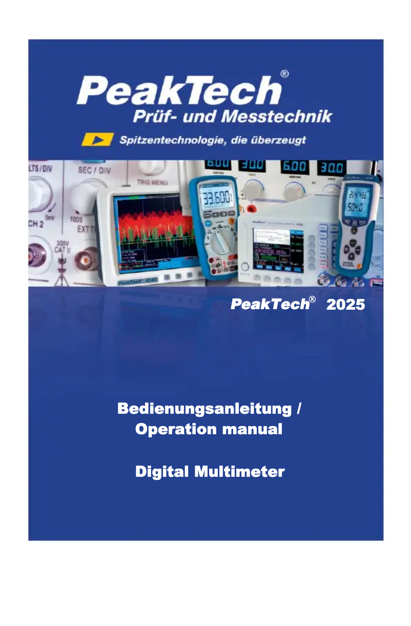 Page 1 de la notice Manuel utilisateur PeakTech 2025