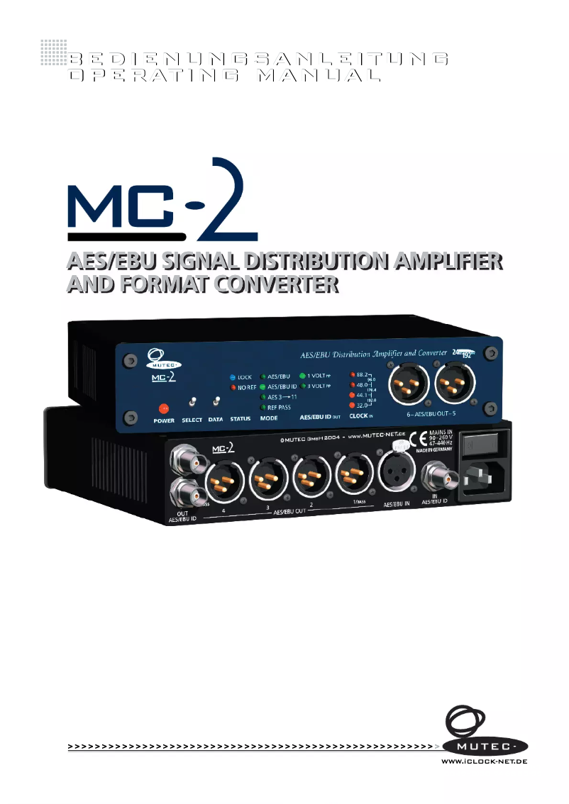 Page 1 de la notice Manuel utilisateur Mutec MC-2