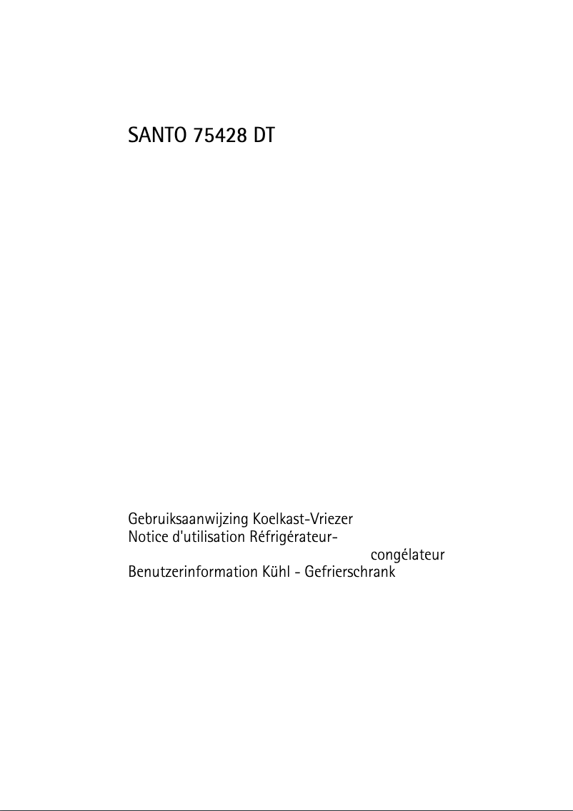 Page n°1 - Manuel utilisateur AEG-Electrolux Santo 75428 DT