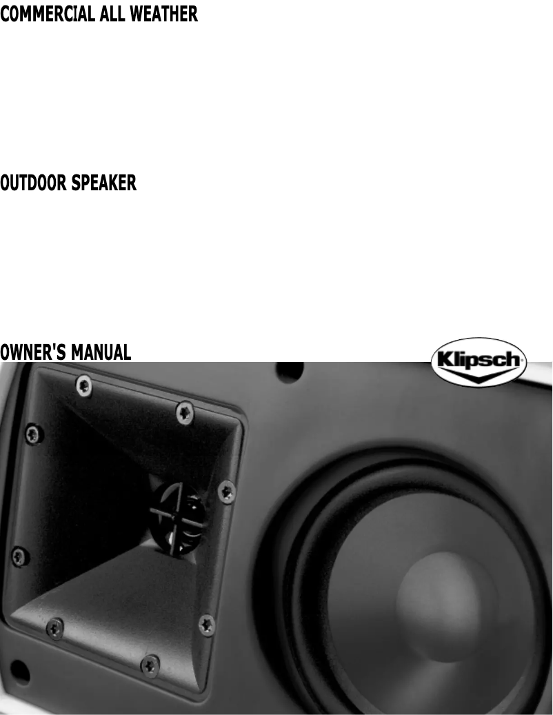 Page 1 de la notice Manuel utilisateur Klipsch CA-525T