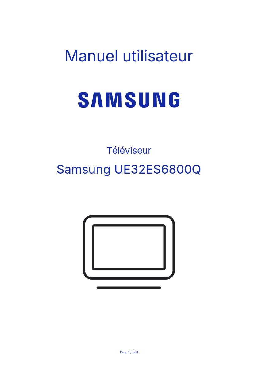 Image de la première page du manuel de l'appareil UE32ES6800Q