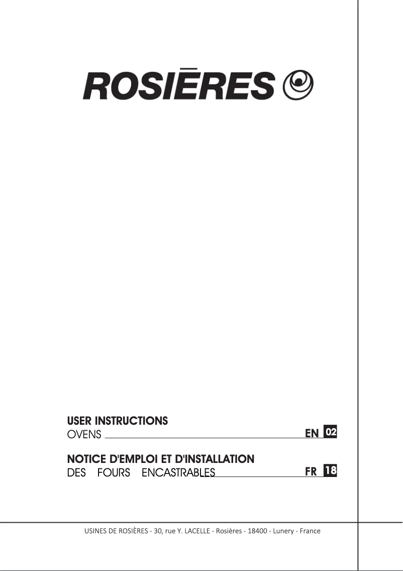 Page 1 de la notice Manuel utilisateur Rosieres RFAZ7670IN