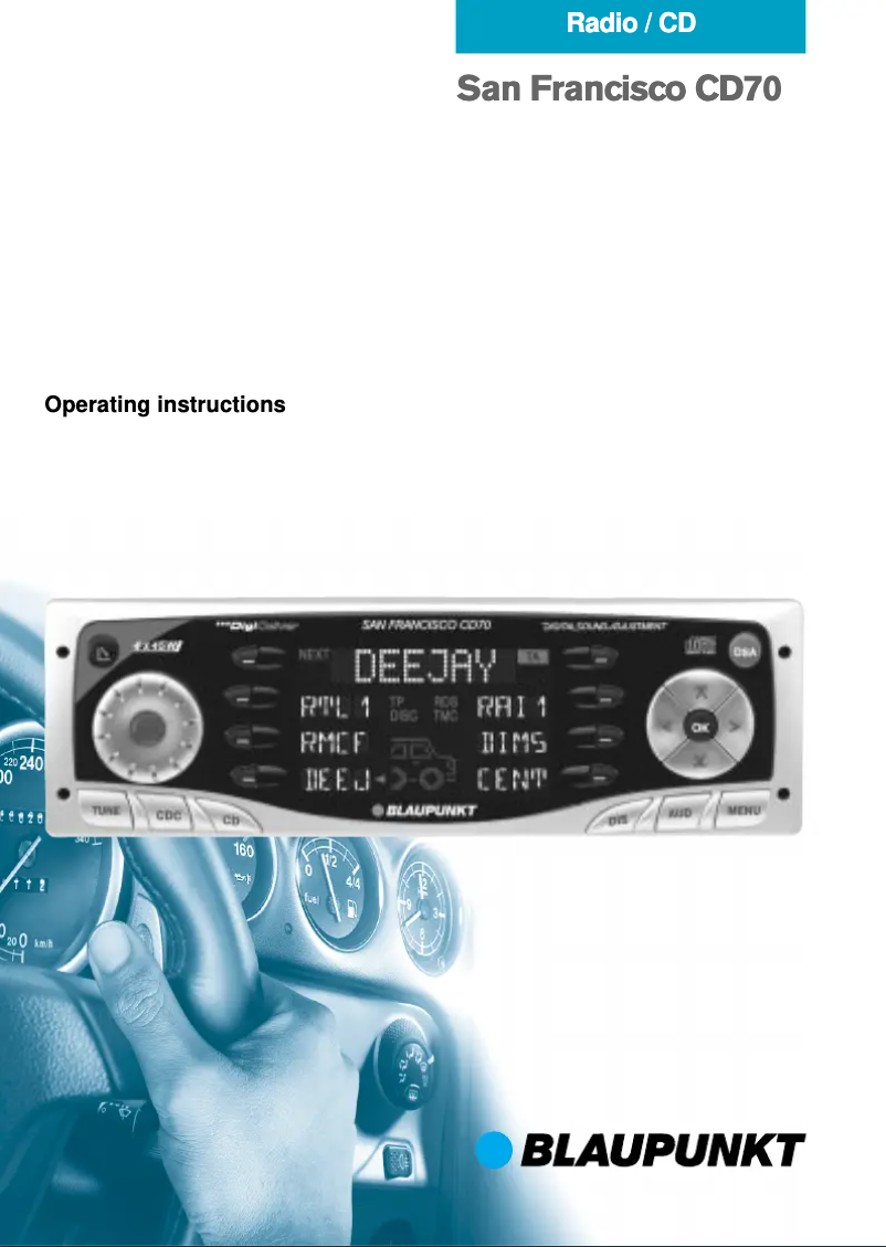 Page 1 de la notice Manuel utilisateur Blaupunkt San Francisco CD70