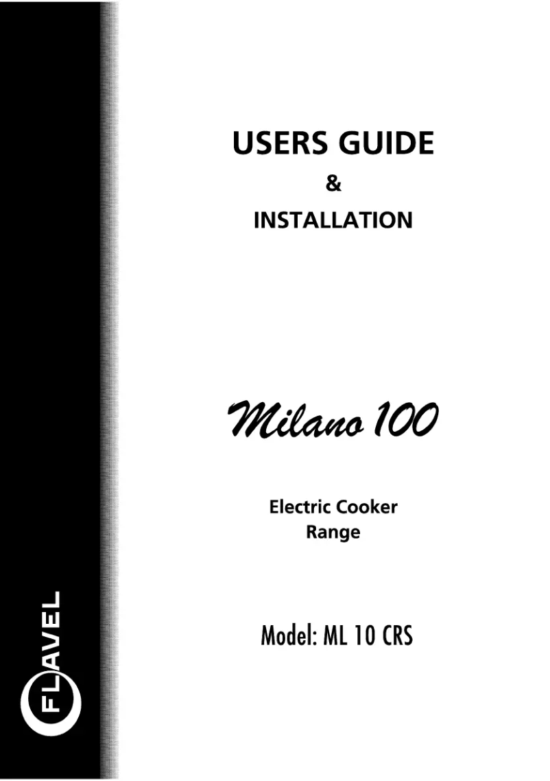 Page 1 of the manual User Manual Flavel ML10CR
