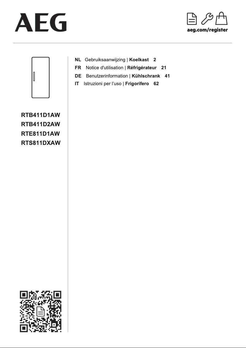 Page n°1 - Manuel utilisateur AEG RTB411D2AW