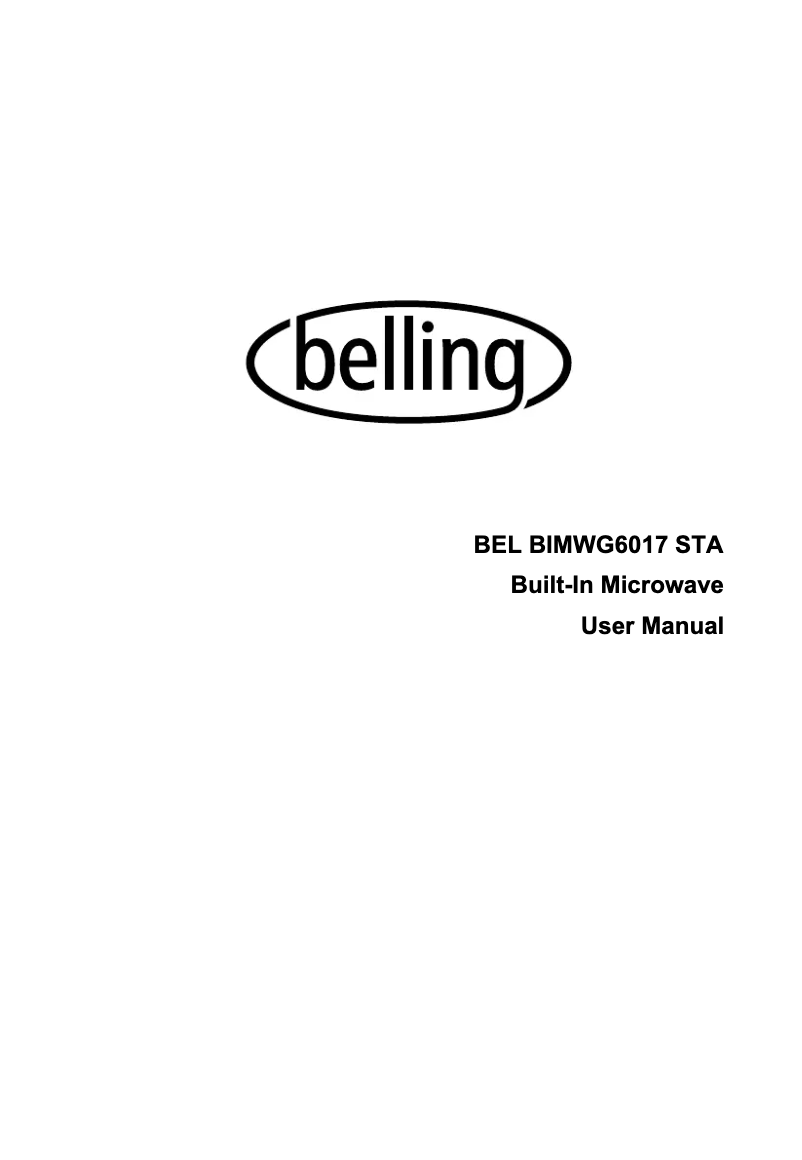 Page n°1 - Manuel utilisateur Belling BIMWG6017 STA