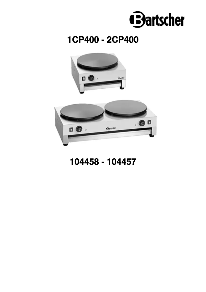Page 1 de la notice Manuel utilisateur Bartscher 2CP400