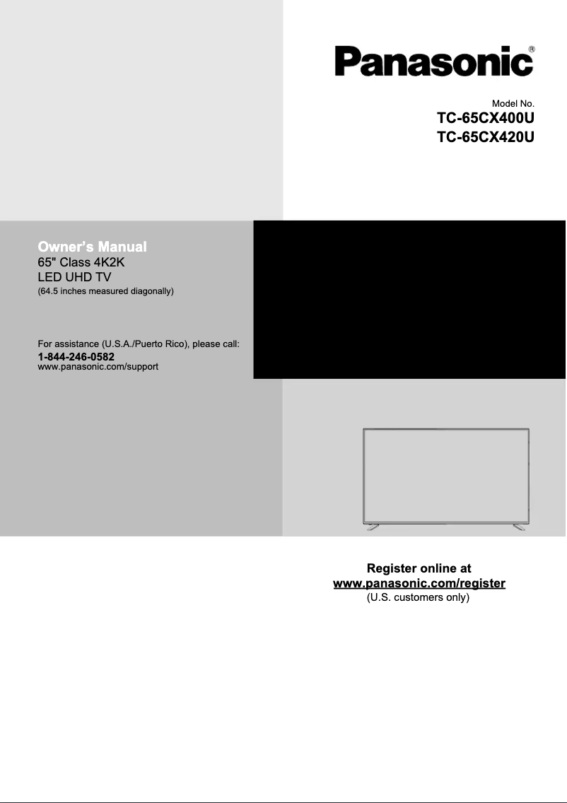 Página 1 del manual Manual de usuario Panasonic Viera TC-65CX420
