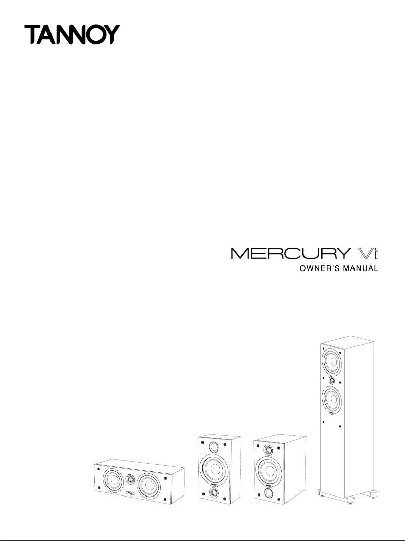 Page 1 de la notice Manuel utilisateur Tannoy MERCURY VCi