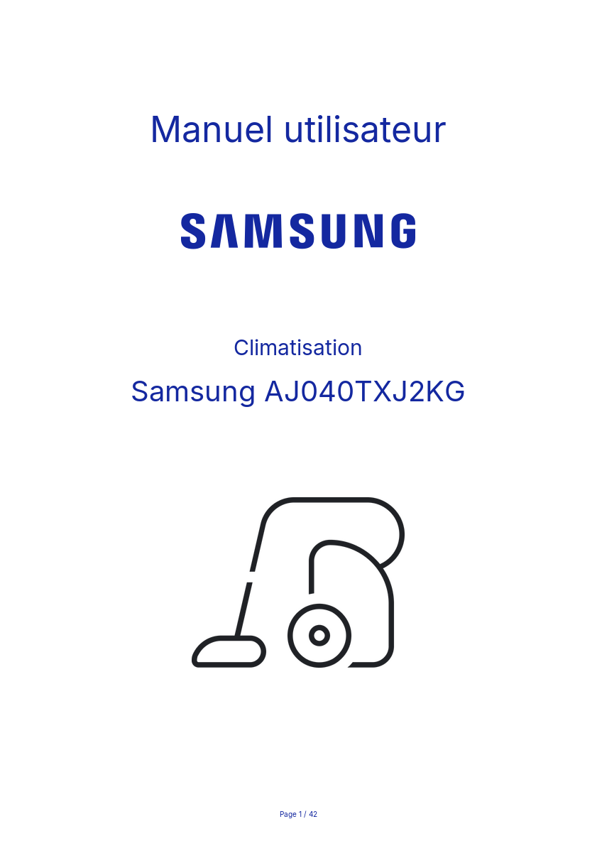 Page n°1 - Manuel utilisateur Samsung AJ040TXJ2KG