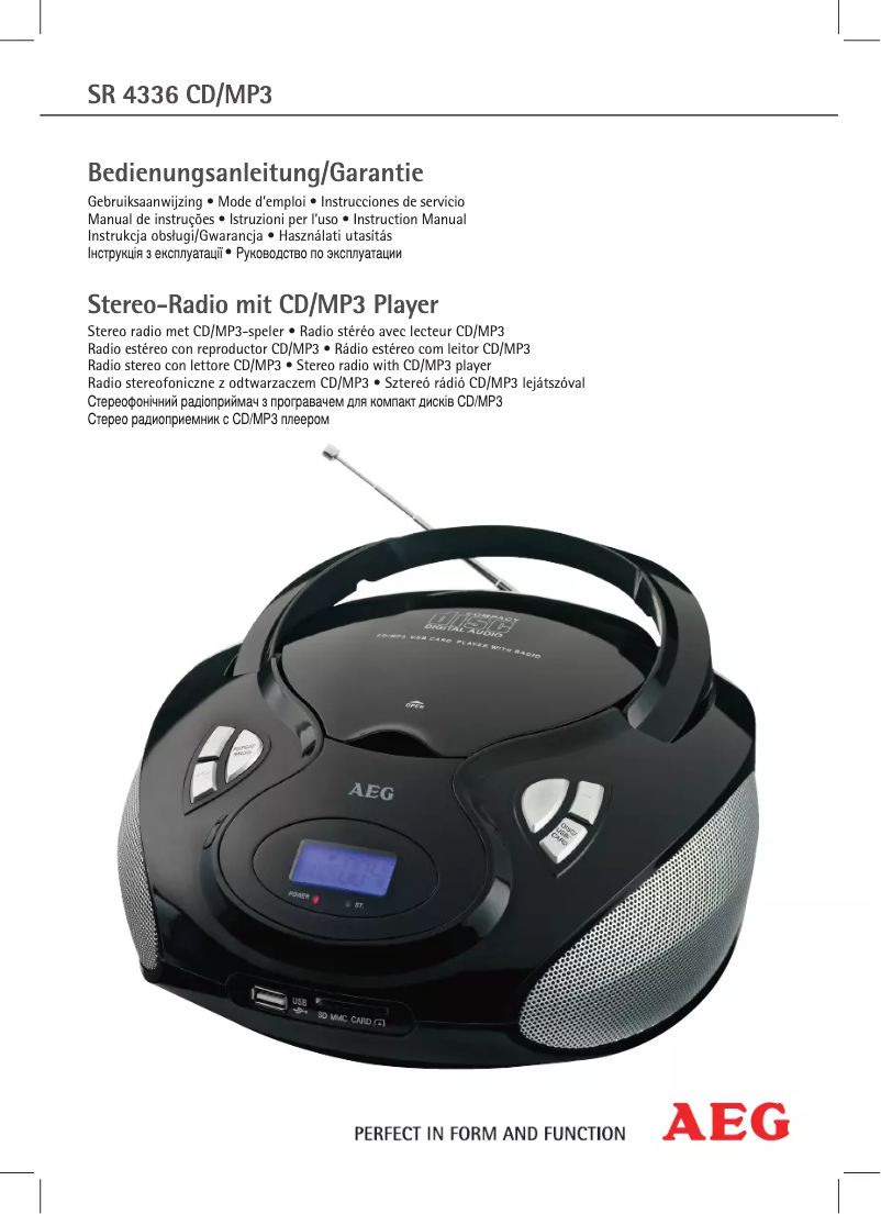 Image de la première page du manuel de l'appareil SR 4336