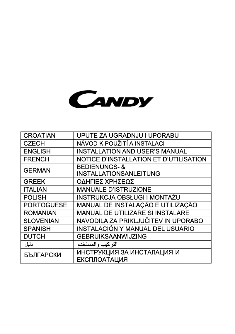 Page 1 de la notice Manuel utilisateur Candy CDG6CTNB