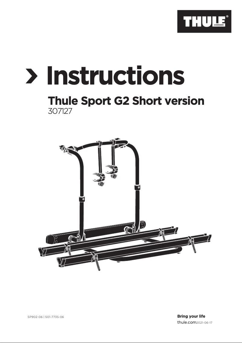Página 1 del manual Guía de inicio rápido Thule Sport G2 Short