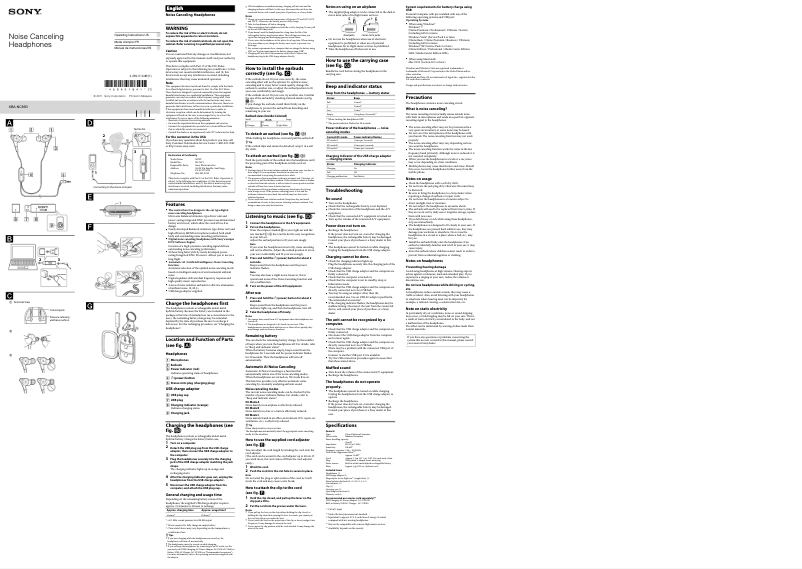Image de la première page du manuel de l'appareil XBA-NC85D