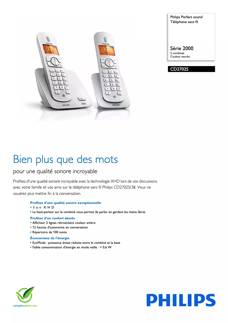 Imagen de la primera página del manual del dispositivo Perfect sound CD2702S