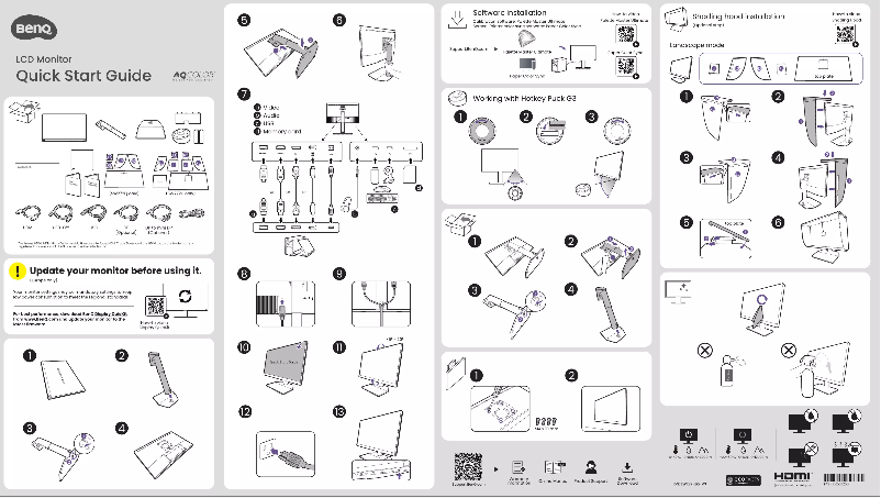 Page n°1 - Guide de démarrage rapide BenQ PhotoVue SW272U