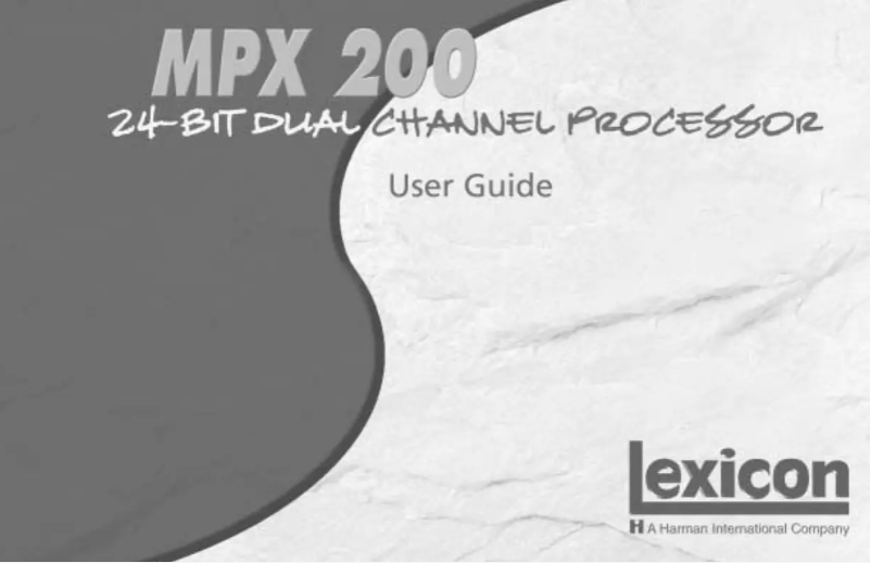 Page 1 de la notice Manuel utilisateur Lexicon MPX 200