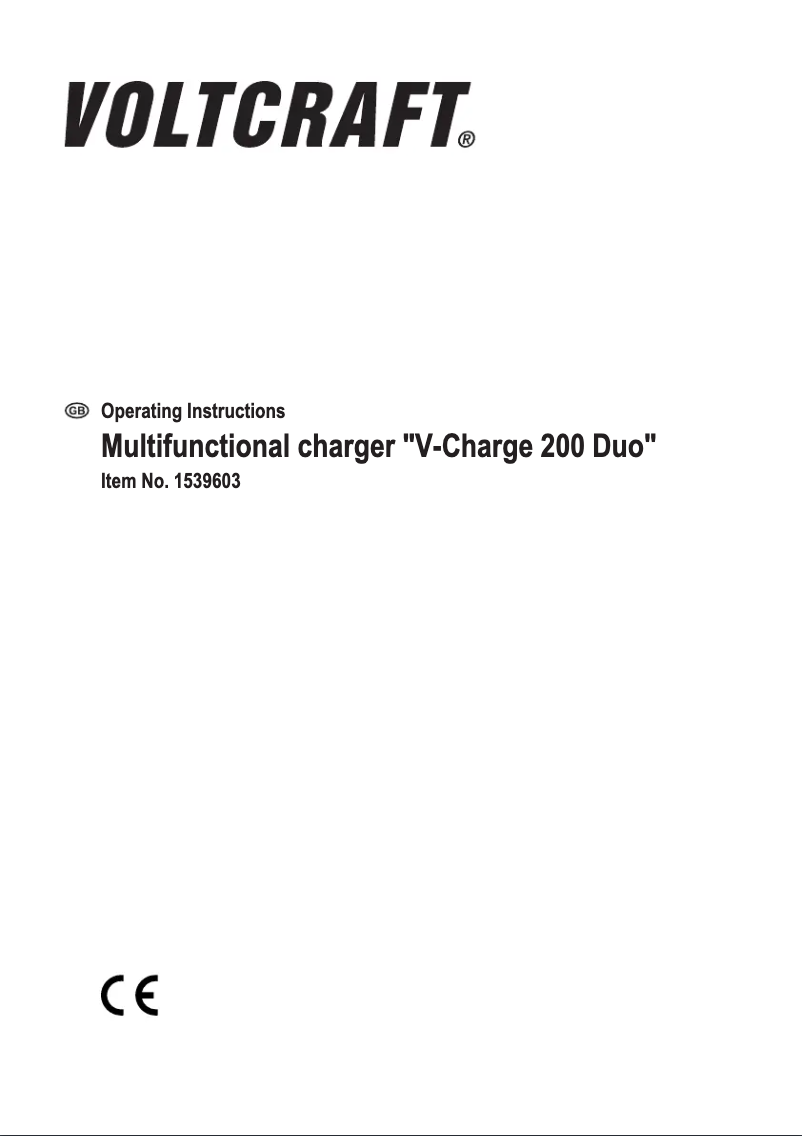 Page n°1 - Manuel utilisateur Voltcraft V-Charge 200 Duo