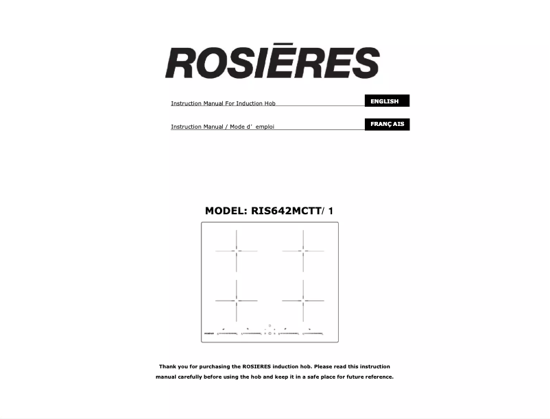 Page 1 de la notice Manuel utilisateur Rosieres RIS642MCTT/1