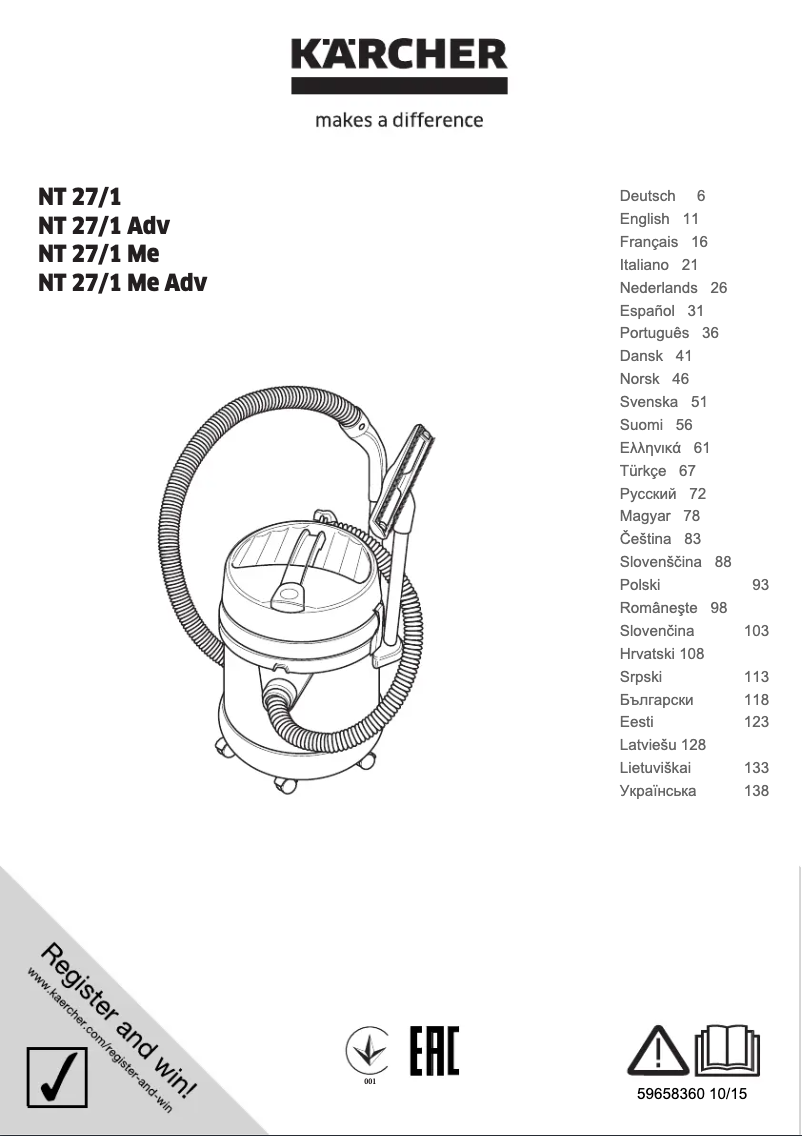 Image de la première page du manuel de l'appareil NT 27/1 Me