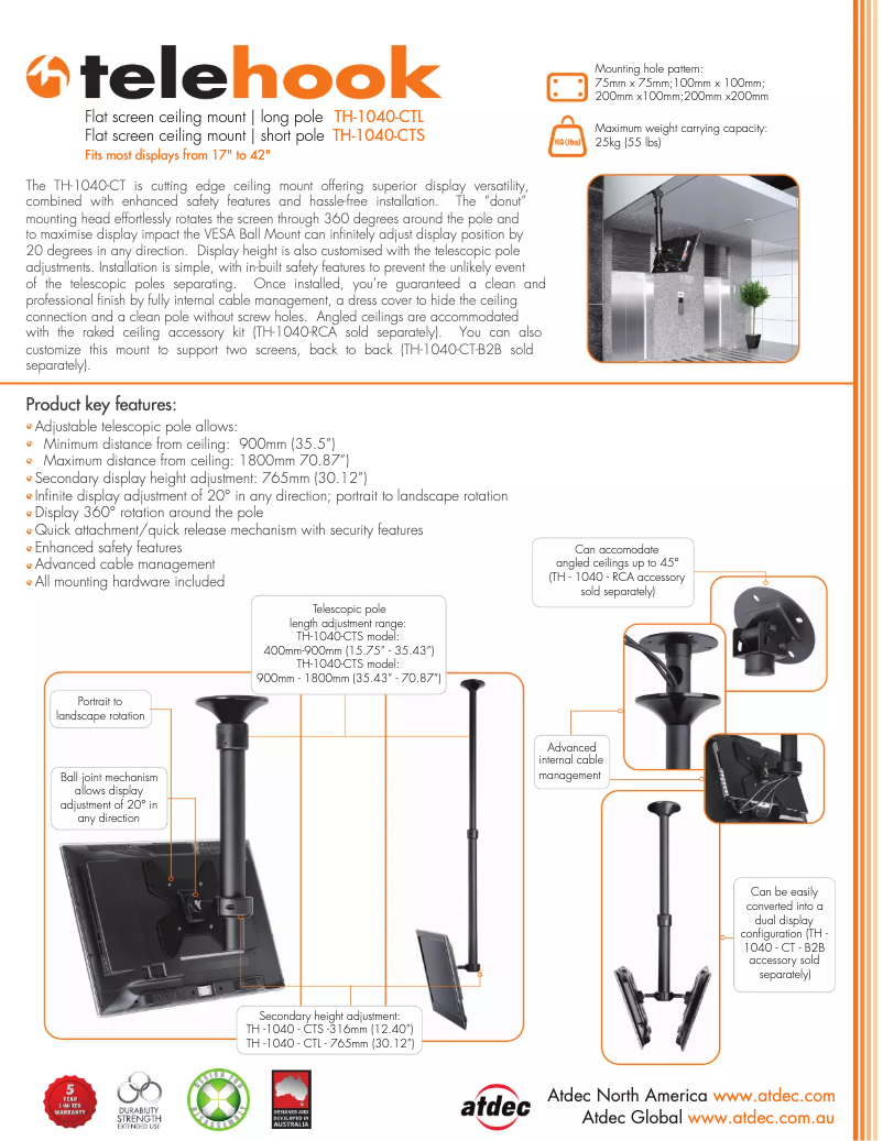 Imagen de la primera página del manual del dispositivo Telehook TH-1040-CTS