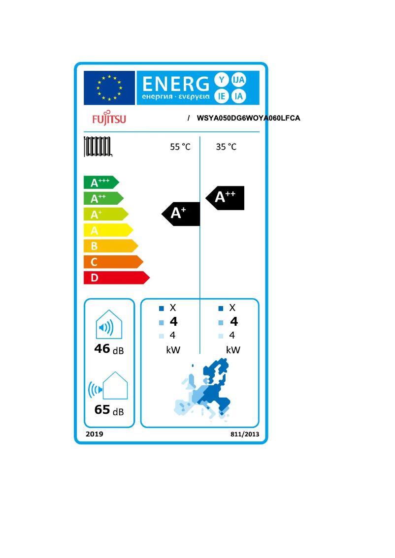 Page n°1 - Label énergétique Fujitsu Waterstage WSYA050DG6