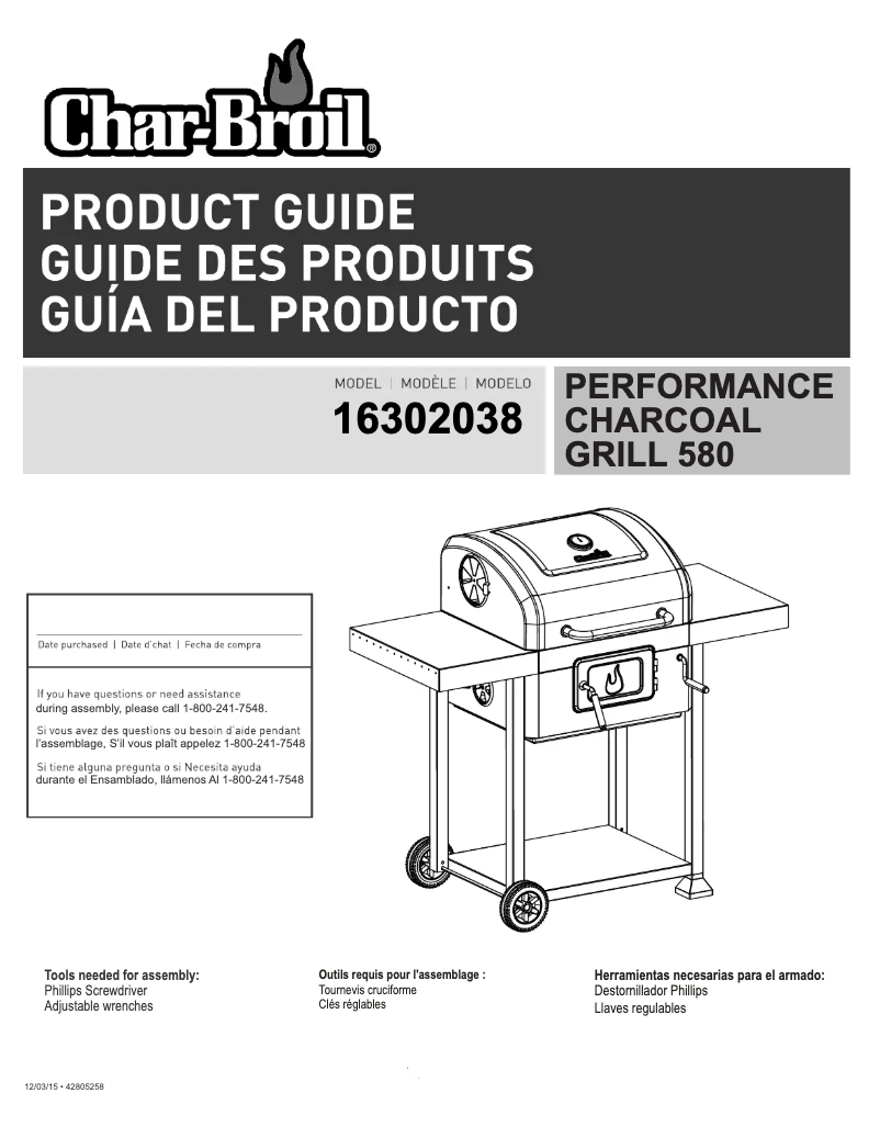 Page 1 de la notice Manuel utilisateur Char-Broil 580