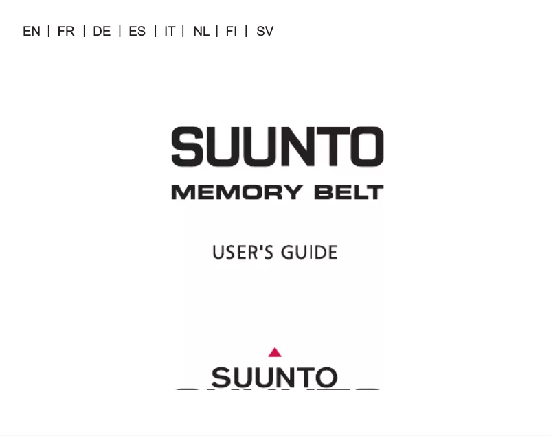 Page 1 de la notice Manuel utilisateur Suunto Memory Belt