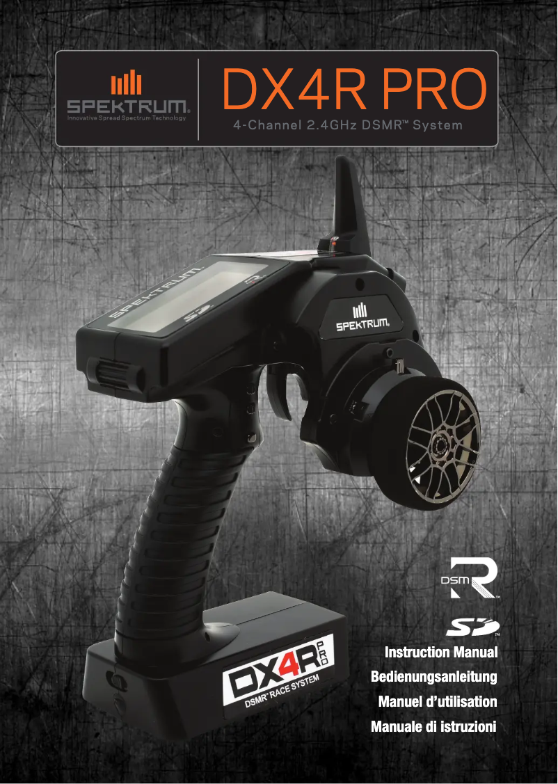 Page n°1 - Manuel utilisateur Spektrum DX4R Pro 4Ch DSMR Racing System