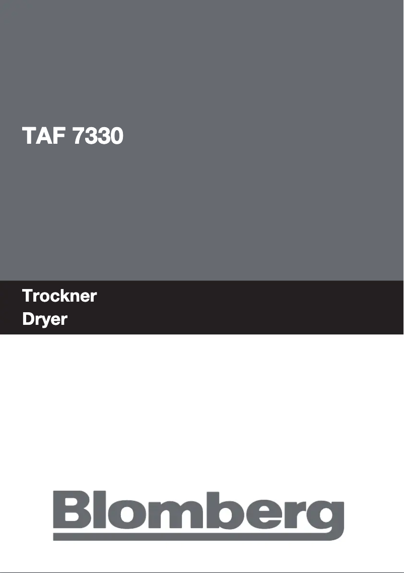 Page n°1 - Manuel utilisateur Blomberg TAF 7330
