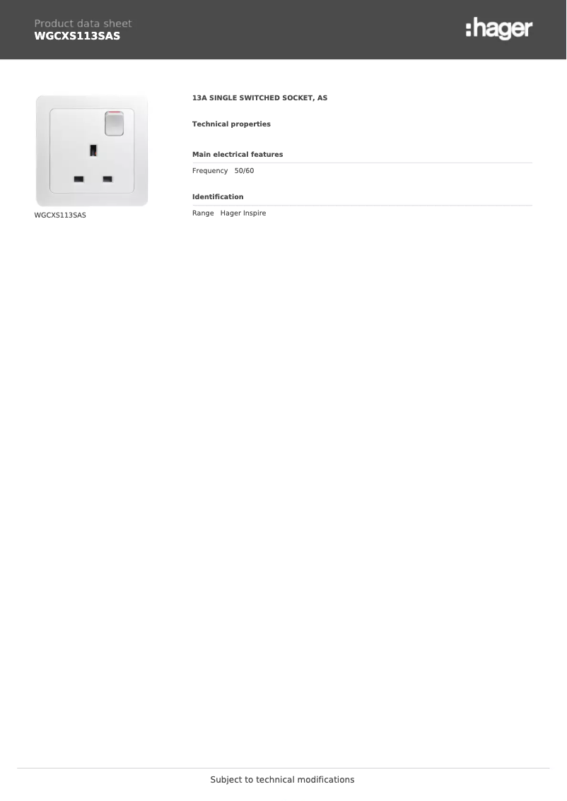 Image de la première page du manuel de l'appareil WGCXS113SAS