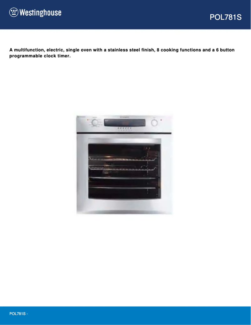 Image de la première page du manuel de l'appareil POL781S