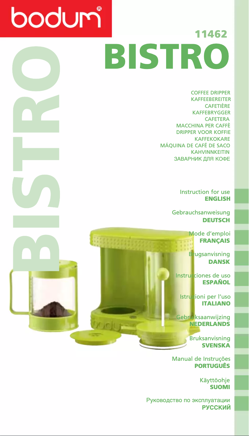 Page n°1 - Manuel utilisateur Bodum Bistro 11462
