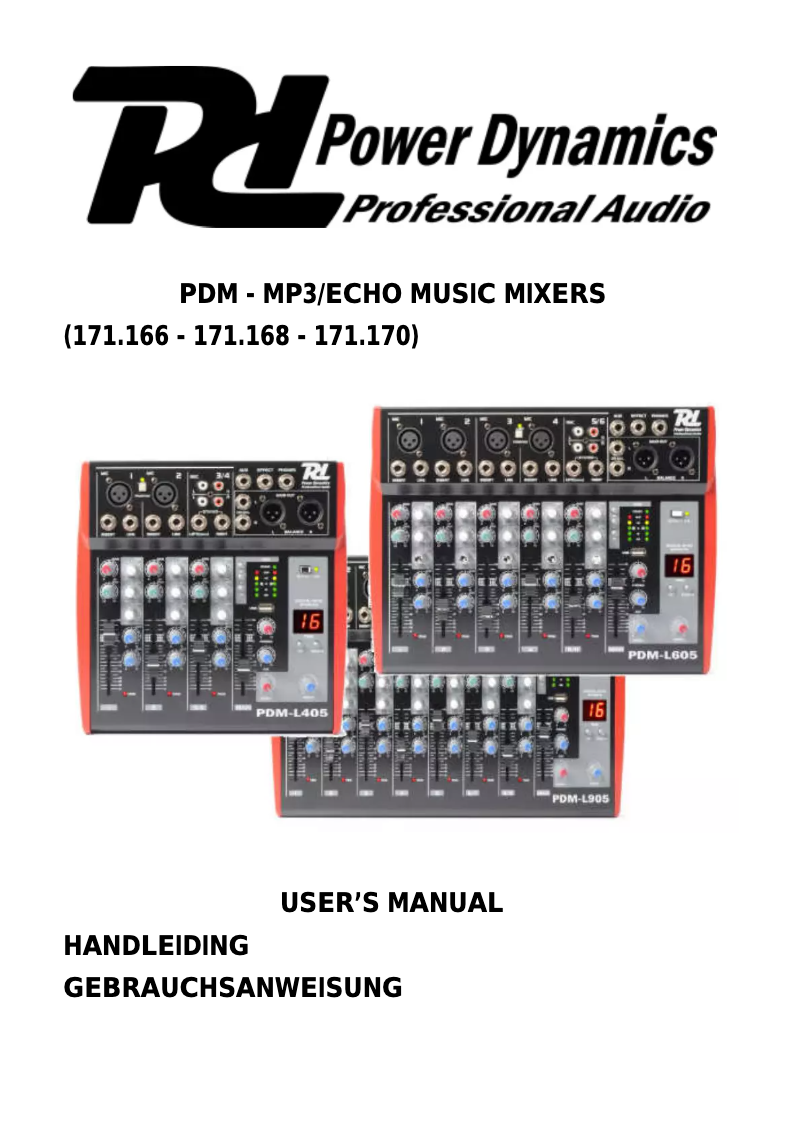 Imagen de la primera página del manual del dispositivo PDM-L405