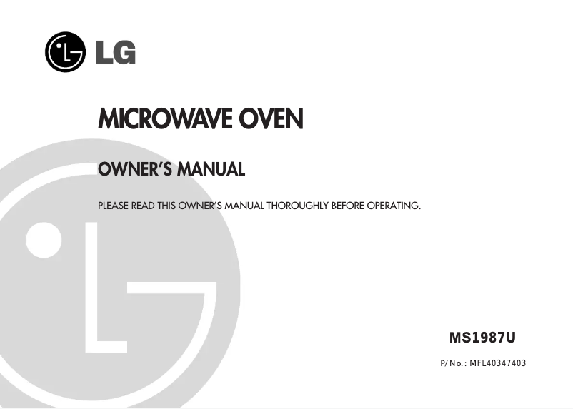 Page n°1 - Manuel utilisateur LG MS1987