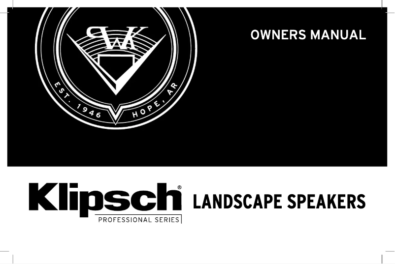 Page 1 de la notice Manuel utilisateur Klipsch PRO-500T-LS