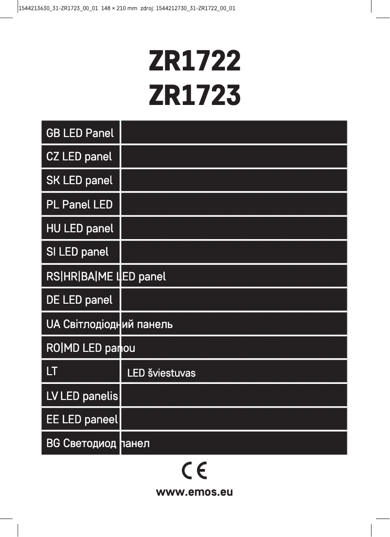 Page 1 de la notice Manuel utilisateur Emos ZR1723