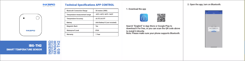 Page 1 de la notice Manuel utilisateur Inkbird IBS-TH2