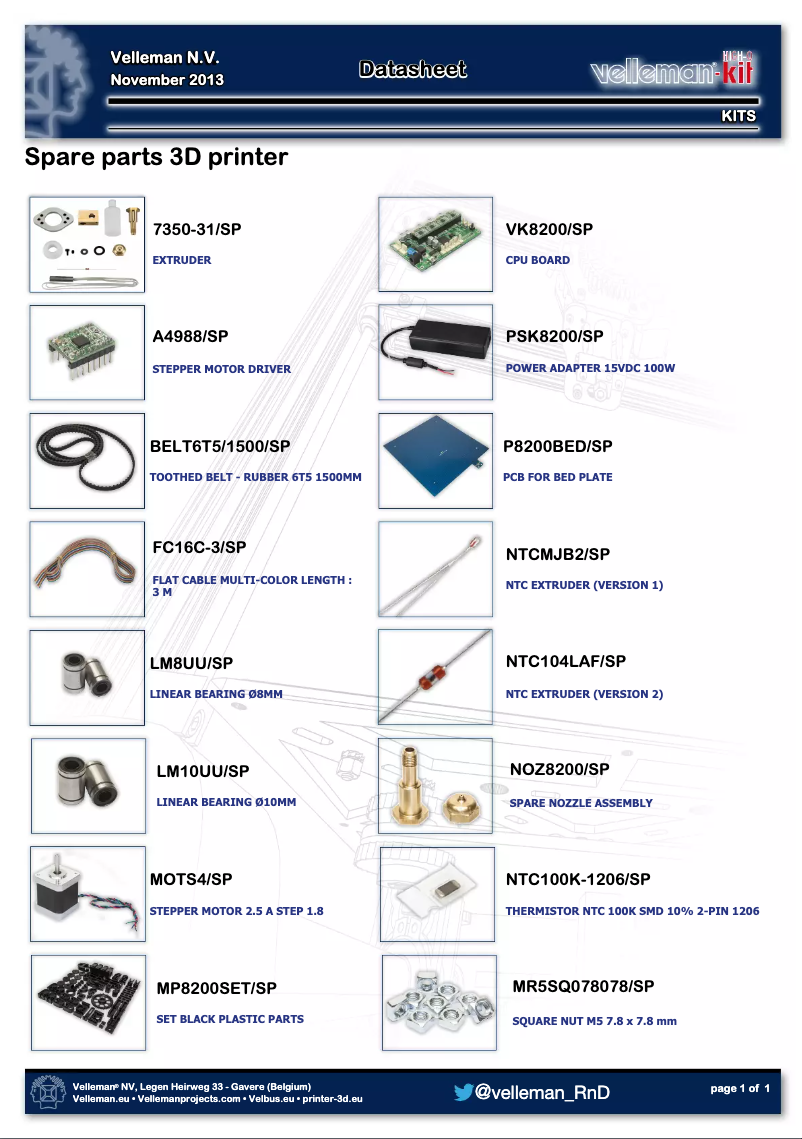 Página 1 del manual Manual de usuario Velleman P8200BED/SP