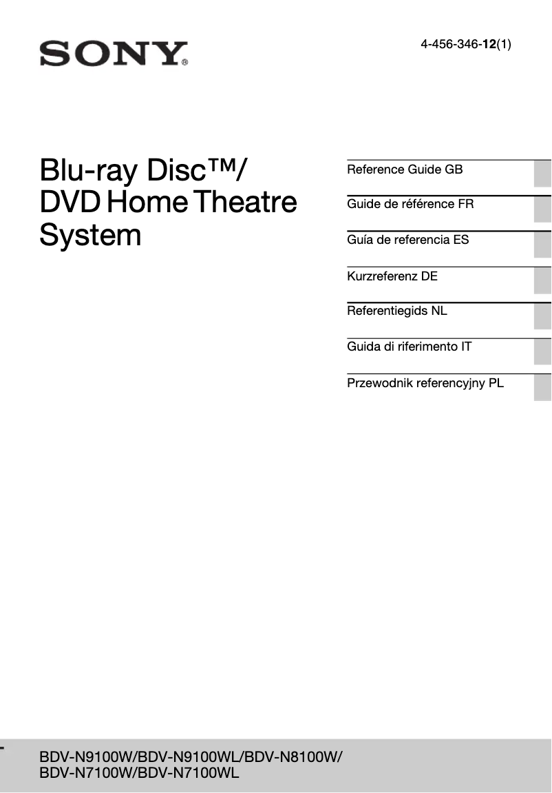 Image de la première page du manuel de l'appareil BDV-N7100W