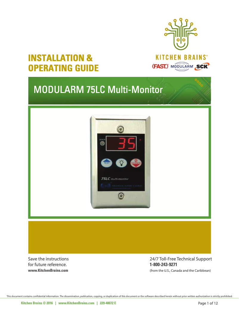 Image de la première page du manuel de l'appareil Modularm 75LC