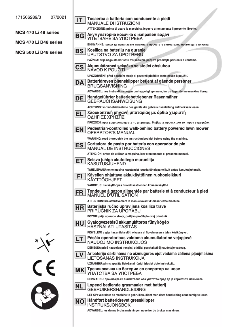 Page n°1 - Manuel utilisateur Stiga Multiclip 747 AE