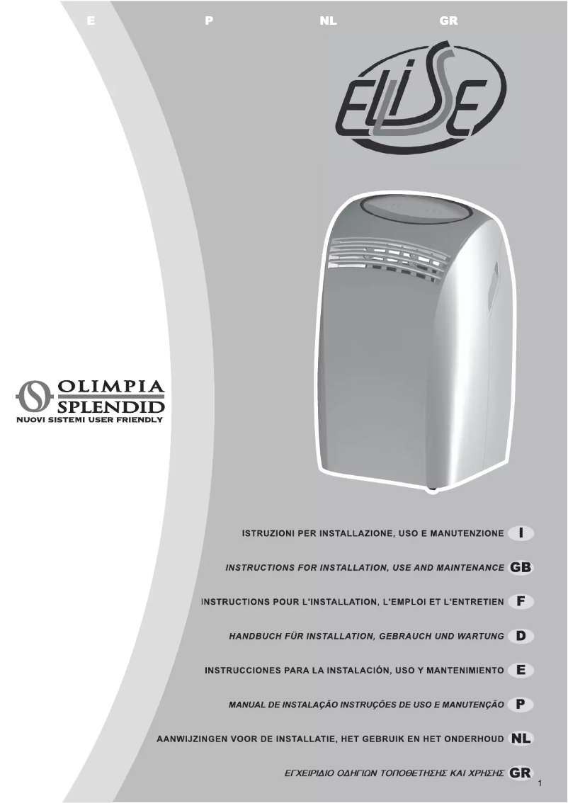 Page 1 de la notice Manuel utilisateur Olimpia Splendid Ellisse HP