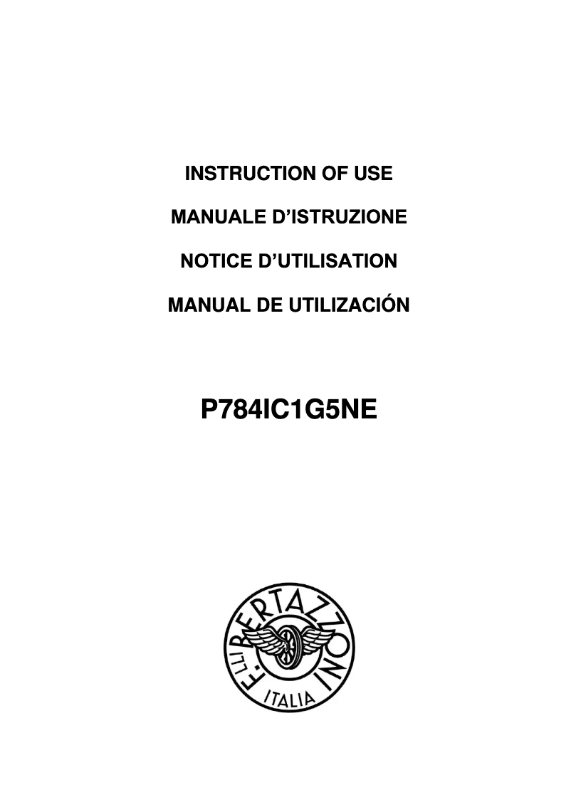 Page n°1 - Manuel utilisateur Bertazzoni P784IC1G5NE