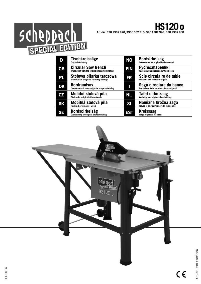 Page 1 de la notice Manuel utilisateur Scheppach HS120