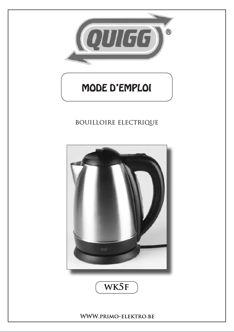 Page 1 de la notice Manuel utilisateur Quigg WK5
